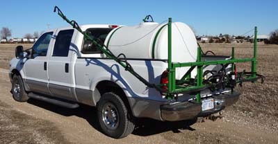 Slide-in Pickup Sprayer Wigh Booms Folded For Travel